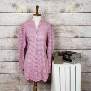 Tea n Rose Boyfriend Pink Checkered Tunic Small‎